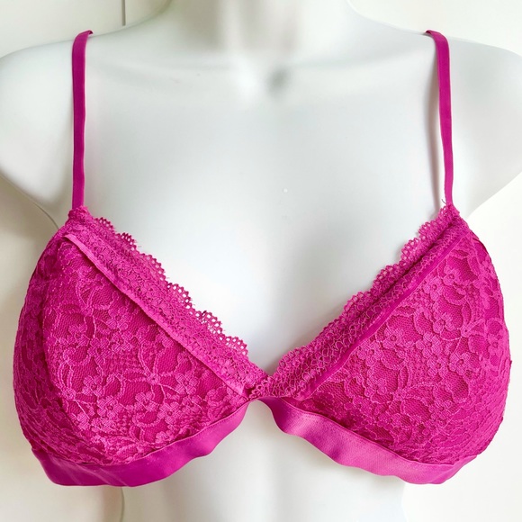 2 Lace Bralettes Wire-Free 36D - Picture 3 of 5